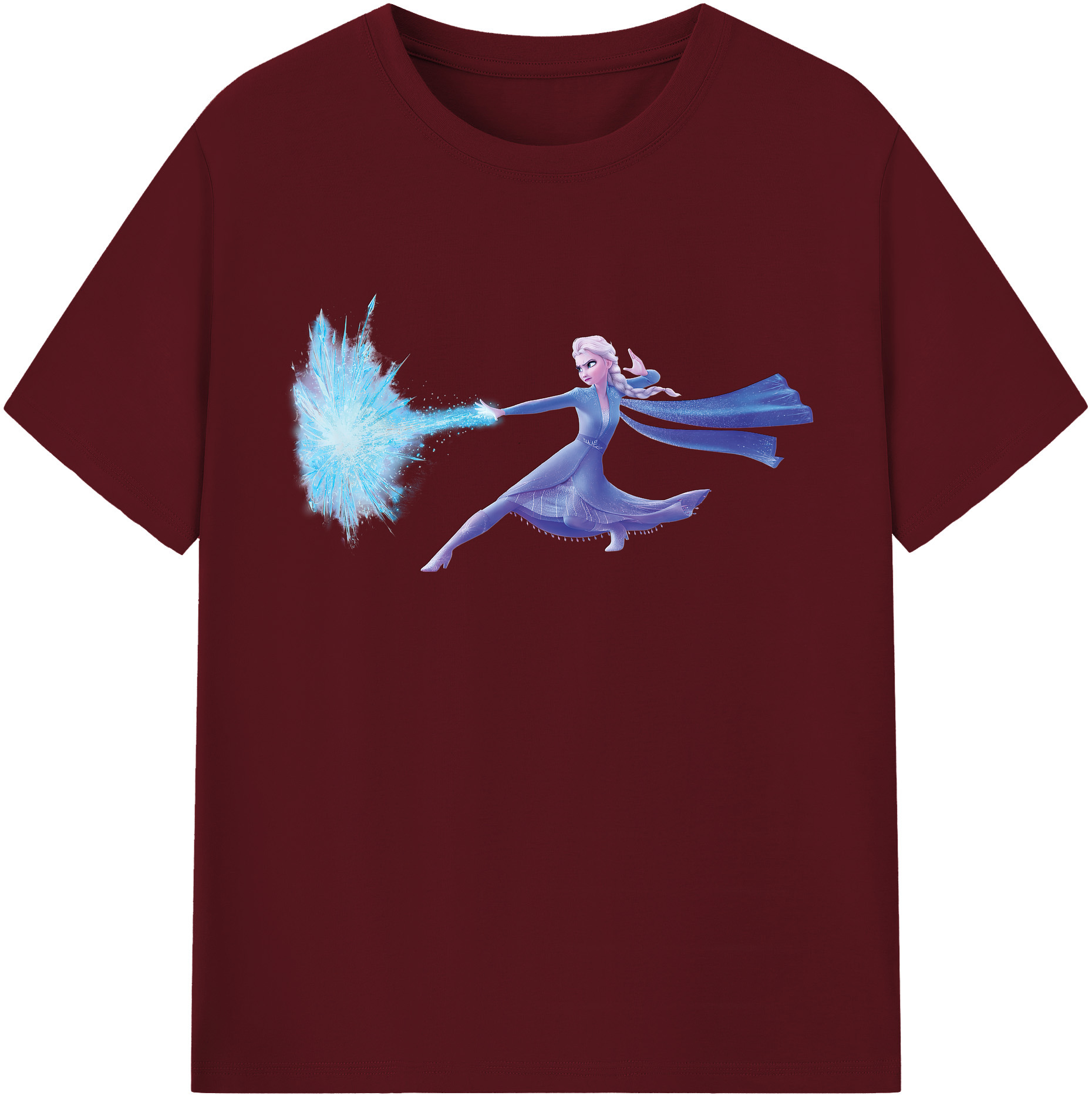 （画像用） アナと雪の女王 アンナ エルサ Frozen Anna Elsa 綿100％半袖Tシャツ（フロントプリント）